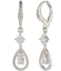 Givenchy CZ Double Crystal Linear Earrings
