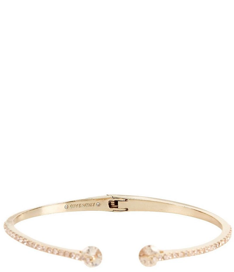 Givenchy Gold Silk Pave Crystal Cuff Bracelet