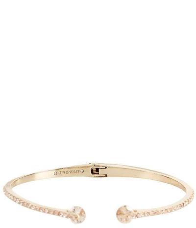 Givenchy Gold Silk Pave Crystal Cuff Bracelet