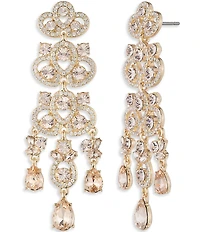 Givenchy Gold Tone Crystal Chandelier Earrings