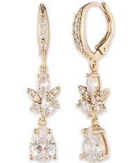 Givenchy Gold Tone Crystal Linear Earrings