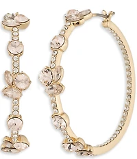 Givenchy Gold Tone Crystal Hoop Earrings