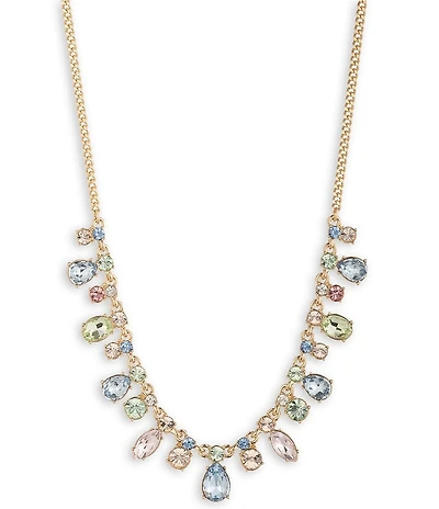 Givenchy Gold Tone Crystal Shaky Frontal Collar Necklace