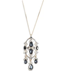 Givenchy Gold Tone Crystal Short Pendant Necklace