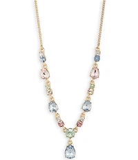 Givenchy Gold Tone Crystal Short Pendant Necklace