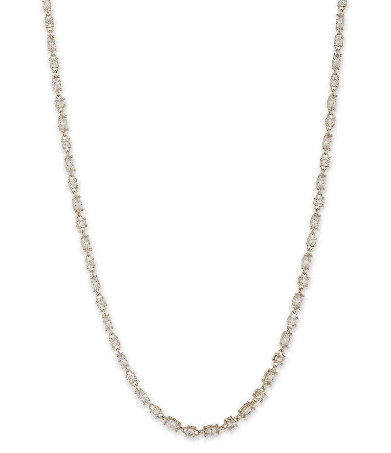 Givenchy Gold Tone Crystal Tennis Collar Necklace