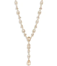 Givenchy Gold Tone Crystal Y Necklace