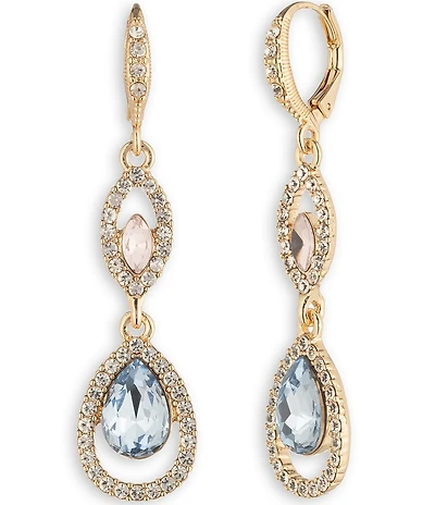 Givenchy Gold Tone Double Linear Earrings