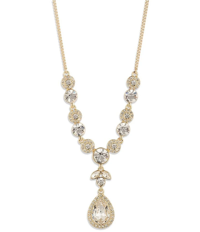 Givenchy Gold Tone Pear Y Necklace