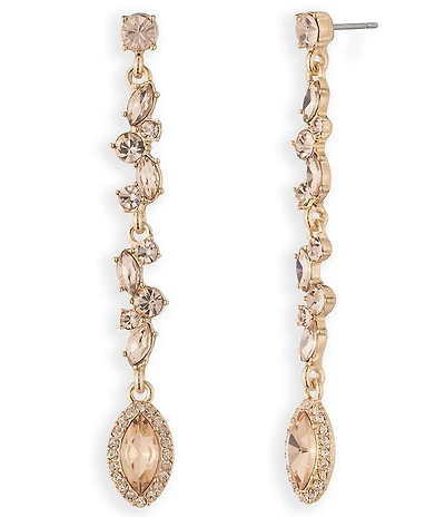Givenchy Gold Tone Viney Pear Linear Earrings