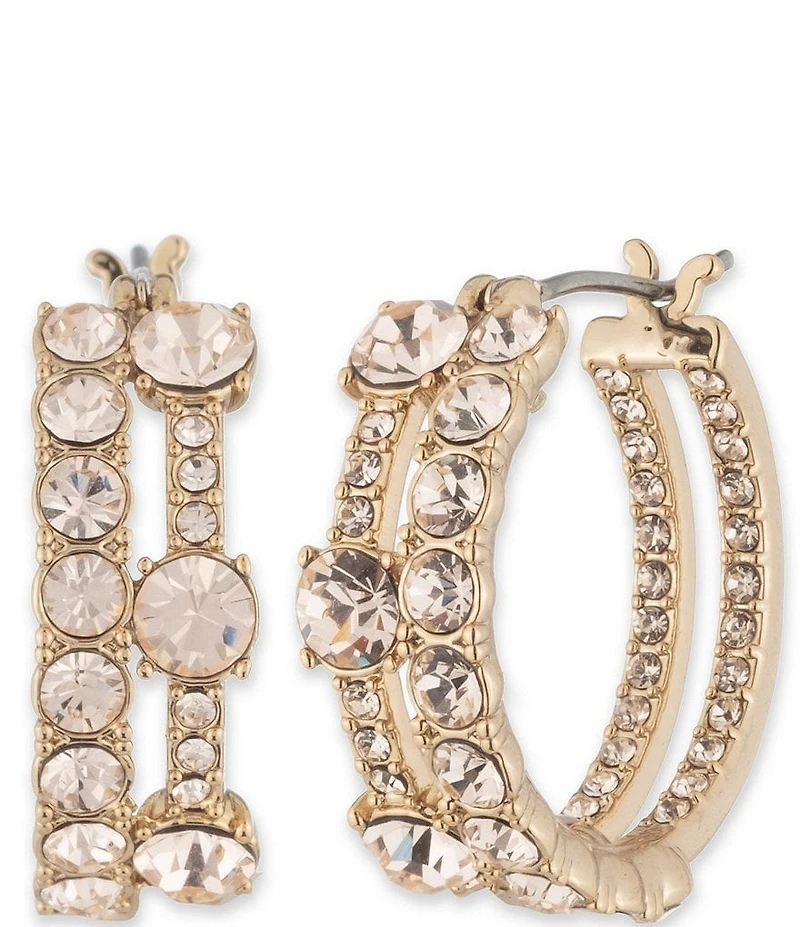 Givenchy Pave Hoop Earrings