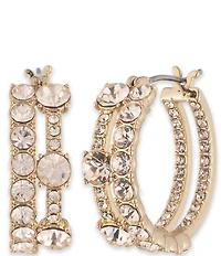 Givenchy Pave Hoop Earrings