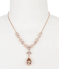 Givenchy Crystal Rose Gold Pear Y-Necklace