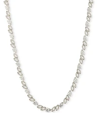 Givenchy Silver Tone Crystal Collar Necklace