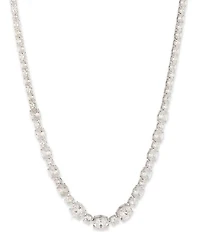 Givenchy Silver Tone Crystal Large Tennis Collar Necklace