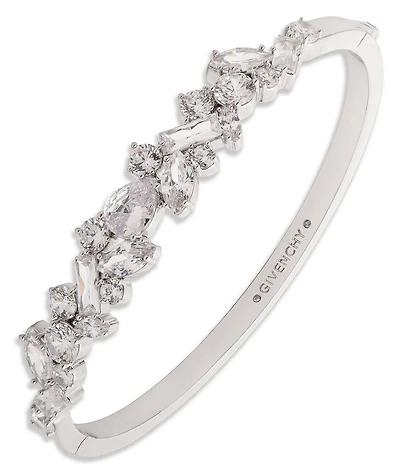 Givenchy Silver Tone CZ Bangle Bracelet
