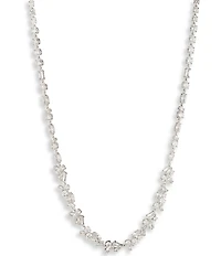 Givenchy Silver Tone CZ Collar Necklace