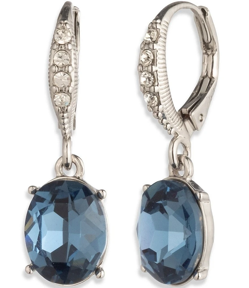 Givenchy Silver Tone Denim Drop Earrings