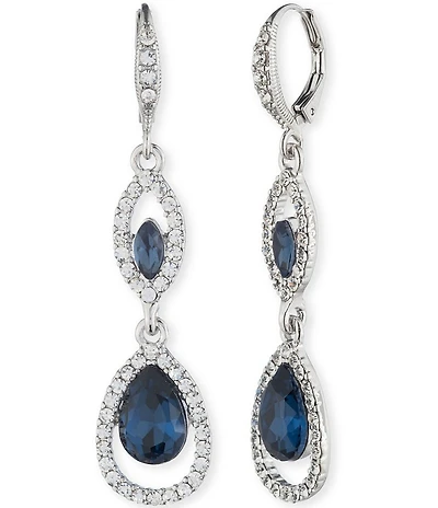 Givenchy Silver Tone Double Linear Earrings