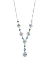 Givenchy Silver Tone Light Sapphire Y Necklace