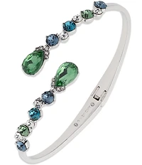 Givenchy Silver Tone Pear Stone Bypass Cuff Bracelet