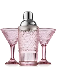 Godinger Claro Pink Martini and Shaker 3-Piece Set
