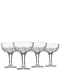 Godinger Dublin Crystal Champagne Coupe Glasses, Set of 4