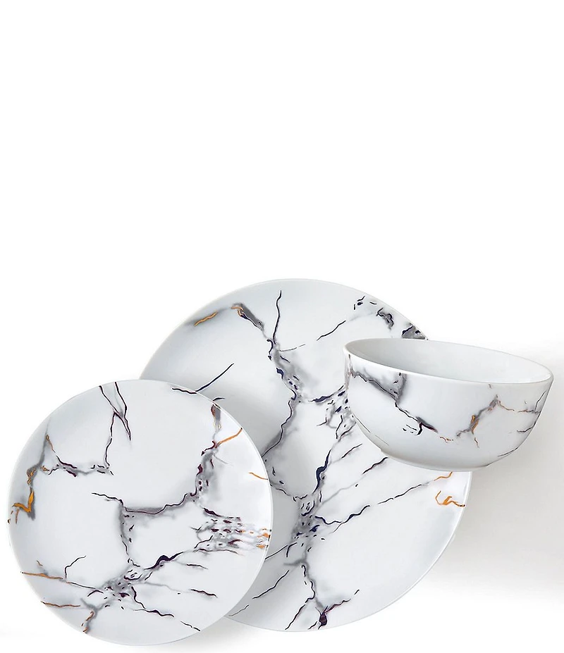 Godinger Rayo Marble Dinnerware Set, Service for 6