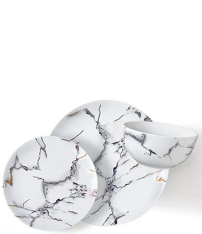 Godinger Rayo Marble Dinnerware Set, Service for 6