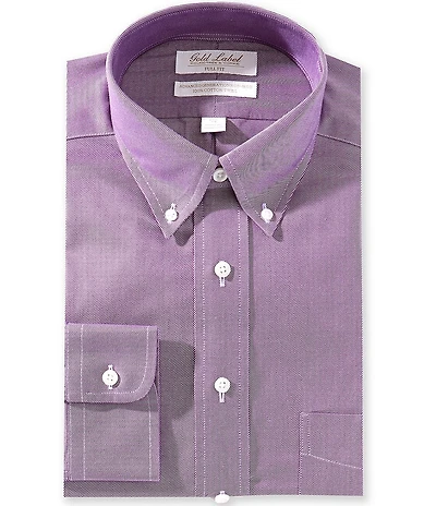 Gold Label Roundtree & Yorke Big & Tall Denton Full Fit Non-Iron Button Down Collar Solid Dress Shirt