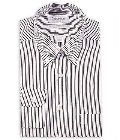 Gold Label Roundtree & Yorke Big & Tall Fitted Non-Iron Button-Down Collar Poplin Stripe Dress Shirt
