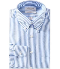 Gold Label Roundtree & Yorke Big & Tall Full-Fit Non-Iron Point Collar Dobby Stripe Dress Shirt