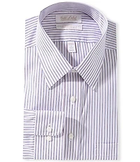 Gold Label Roundtree & Yorke Big & Tall Slim Fit Non-Iron Point Collar Striped Poplin Dress Shirt
