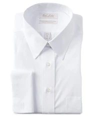 Gold Label Roundtree & Yorke Big & Tall Non-Iron Point-Collar French Cuff Solid Dress Shirt