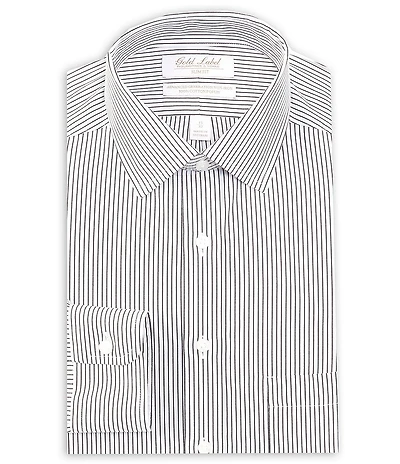 Gold Label Roundtree & Yorke Big & Tall Slim Non-Iron Point Collar Heavy Poplin Stripe Dress Shirt