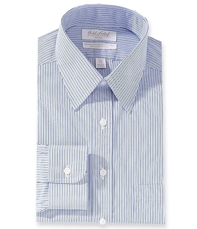 Gold Label Roundtree & Yorke Classic Fit Non-Iron Point Collar Striped Dress Shirt