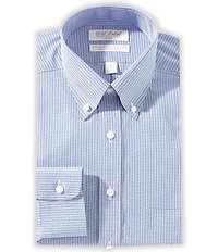 Gold Label Roundtree & Yorke Denton Fitted Non-Iron Button Down Collar Checked Dress Shirt