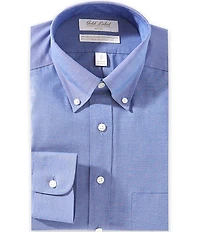 Gold Label Roundtree & Yorke Denton Fitted Non-Iron Button Down Collar Pinpoint Dress Shirt