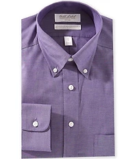 Gold Label Roundtree & Yorke Denton Fitted Non-Iron Point Collar Checked Pinpoint Dress Shirt