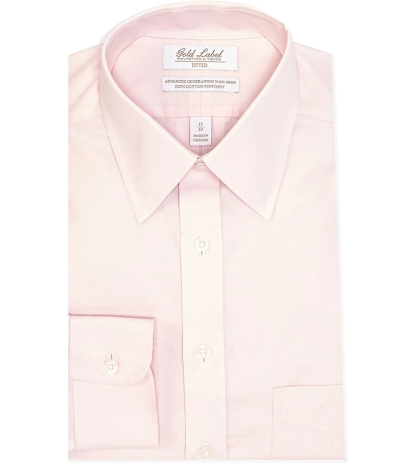 Gold Label Roundtree & Yorke Non-Iron Fitted Point Collar Dress Shirt