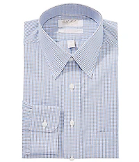 Gold Label Roundtree & Yorke Full Fit Non-Iron Point Collar Checked Dress Shirt