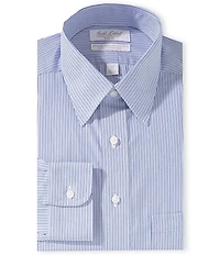 Gold Label Roundtree & Yorke Full Fit Non-Iron Point Collar Striped Poplin Dress Shirt