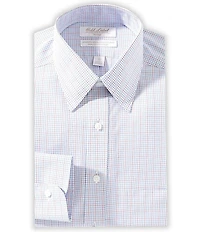 Gold Label Roundtree & Yorke Garret Fitted Non-Iron Point Collar Checked Dress Shirt