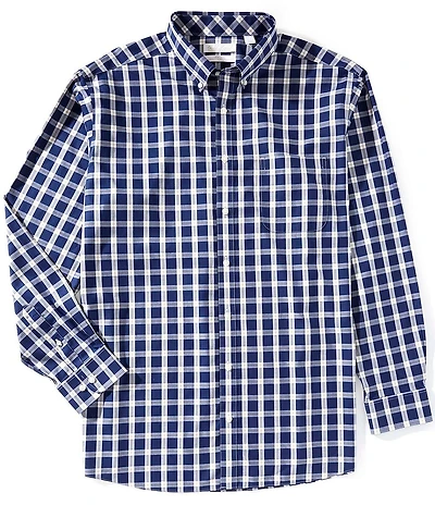 Gold Label Roundtree & Yorke Non-Iron Long Sleeve Large Plaid Sport Shirt