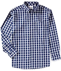 Gold Label Roundtree & Yorke Non-Iron Long Sleeve Large Plaid Sport Shirt