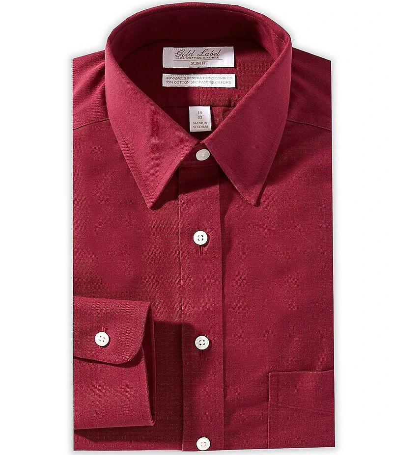 Gold Label Roundtree & Yorke Slim Fit Non-Iron Point Collar Stretch Oxford Dress Shirt