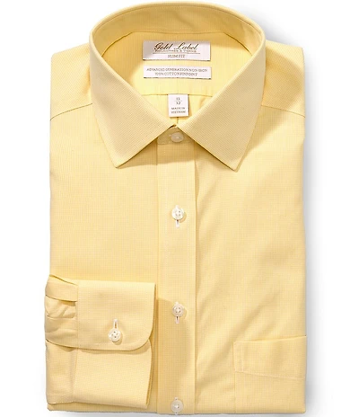 Gold Label Roundtree & Yorke Slim Fit Non Iron Spread Collar Houndstooth Dress Shirt