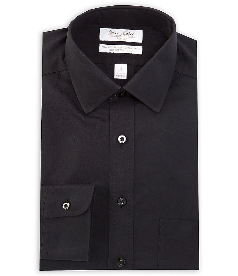 Gold Label Roundtree & Yorke Big & Tall Non-Iron Solid Spread Collar Dress Shirt