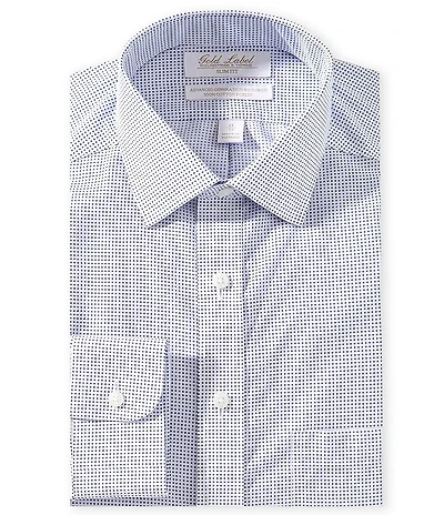 Gold Label Roundtree & Yorke William Slim Fit Non-Iron Spread Collar Diamond Print Dress Shirt