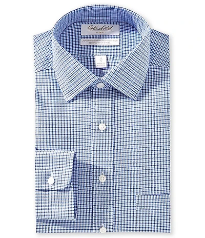 Gold Label Roundtree & Yorke William Slim Fit Non-Iron Spread Collar Houndstooth Twill Dress Shirt